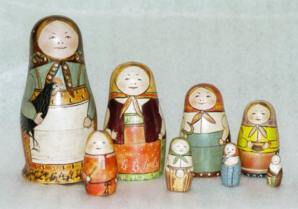 Ente gedruckt russische Babuschka Matryoshka Nesting Dolls 