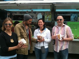Tea Team outside Liba Falafel Truck