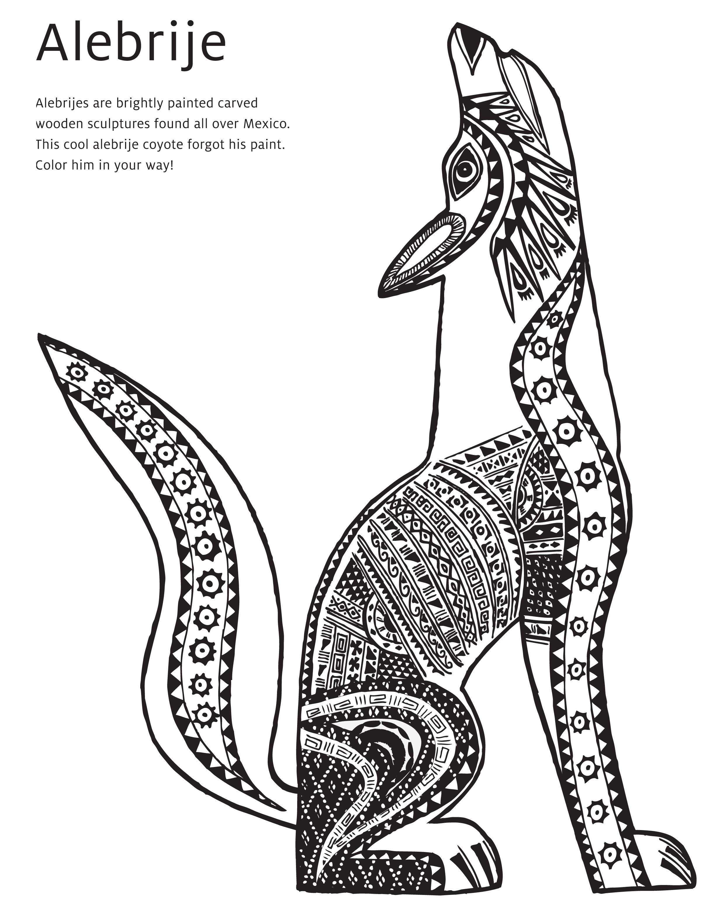mexican art coloring pages free