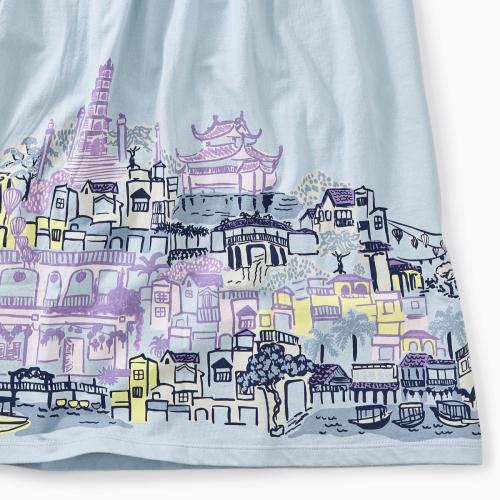 City Graphic Trapeze Dress